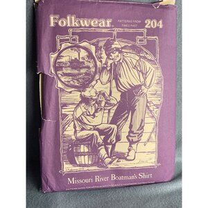 Folkwear 204 Missouri River Boatmans Shirt Pattern Men Sewing Handwork Instructi